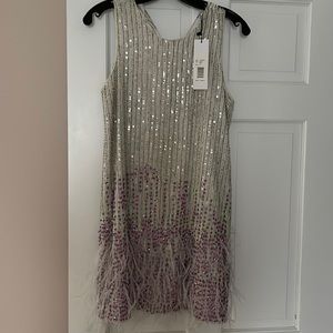 Parker Women's Sequin & Feather Shift Dress